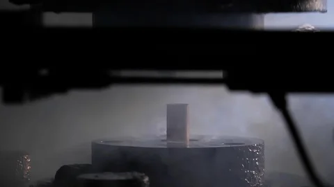 Pressing metal processing machine, metal stamping Video stock 127015309