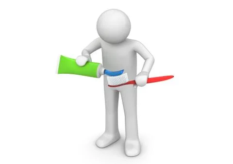 Pressing out some toothpaste Stock-Illustration