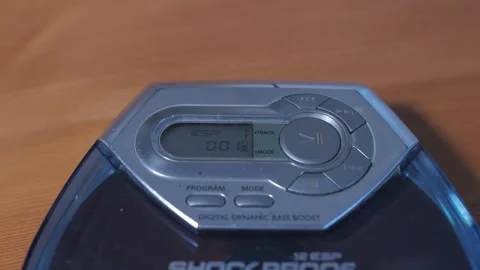 Pressing the play button on a CD player  Video stock 289141665