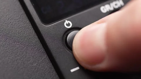 Pressing Power Button on Digital Device. Stock Footage 256236463