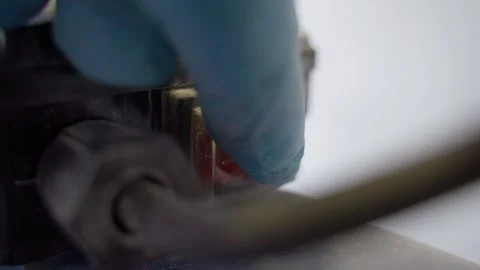 Pressing the power button on the electric mill, close-up Stock-Footage 311797188