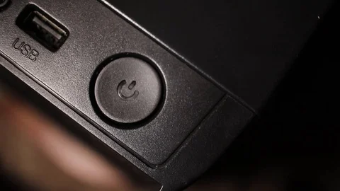 Pressing the power button Video stock 125091669