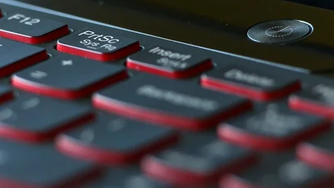 Pressing Power Button To Turn On the Laptop Stock Footage 89794817