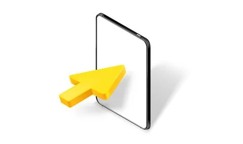 Pressing on a screen of modern tablet. 3d vector icon Illustrazione stock