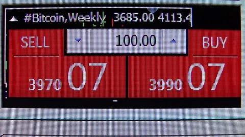 Pressing sell bitcoin button on forex market quotes ticker board - new quality Stock Footage 80263156