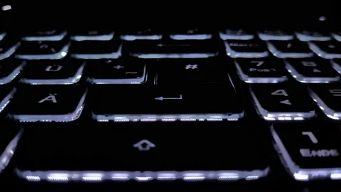 Pressing Shift and Enter key on laptop keyboard Stock Footage 231455663