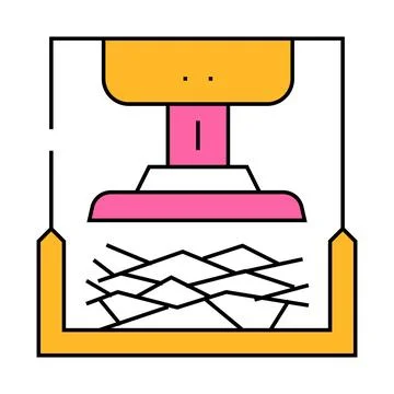 Pressing solid waste icon color illustration Stock Illustration