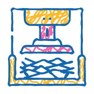 Pressing solid waste icon doodle illustration Stock Illustration