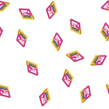 Pressing solid waste isometric icon seamless pattern Stock Illustration