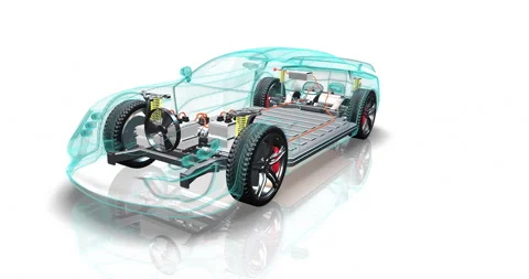 Pressing Start Button Launching Electric Vehicle Energy System. Stock Footage 329169348