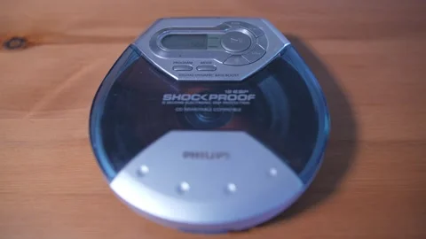 Pressing the stop button on a CD player  Stock Footage 289142332