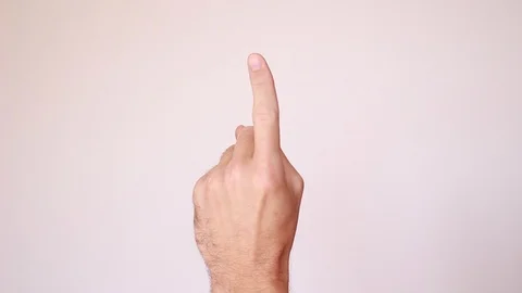 Pressing virtual button with forefinger Vídeo Stock 95031747