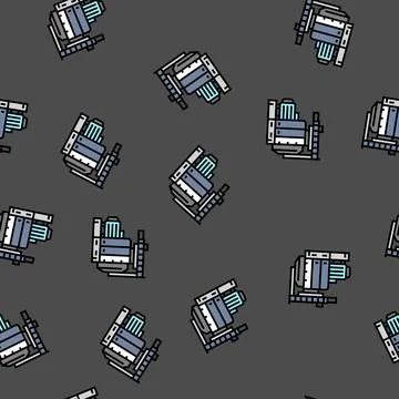Pressing wood pellets vector seamless pattern Stock Illustration