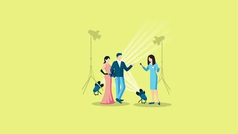 Pressman and operator video animation scene Stock Footage 72333421