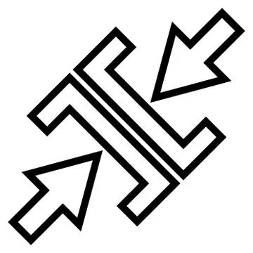Pressure Arrows Diagonal Thin Line Vector Icon Stock Illustration