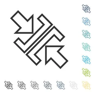 Pressure Arrows Diagonal Vector Icon Stock Illustration