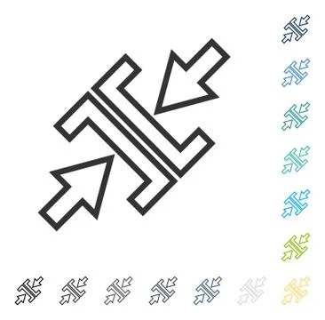 Pressure Arrows Diagonal Vector Icon Stock Illustration