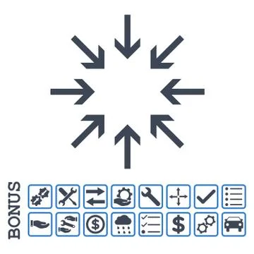 Pressure Arrows Flat Glyph Icon With Bonus Stock Illustration