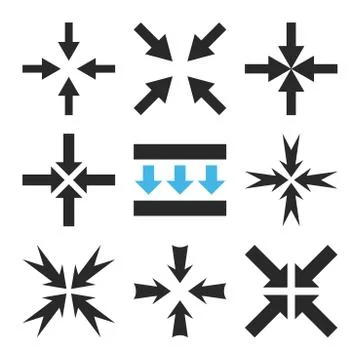 Pressure Arrows Vector Flat Icon Set Stockillustratie