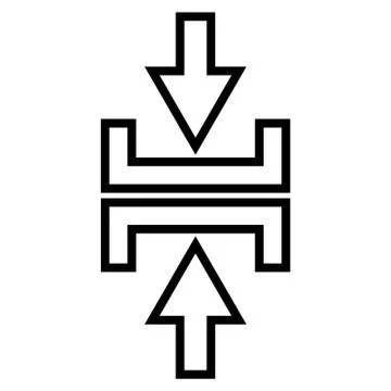 Pressure Arrows Vertical Contour Vector Icon 스톡 일러스트