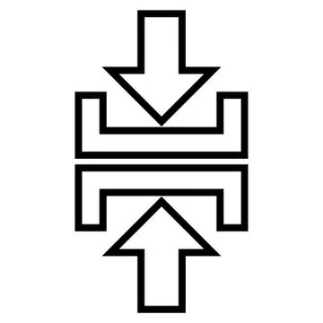 Pressure Arrows Vertical Outline Vector Icon Stock Illustration