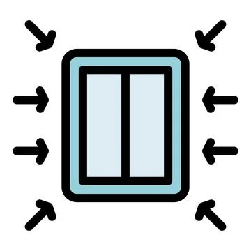 Pressure being exerted on window by multiple arrows, symbolizing external f.. Stock Illustration