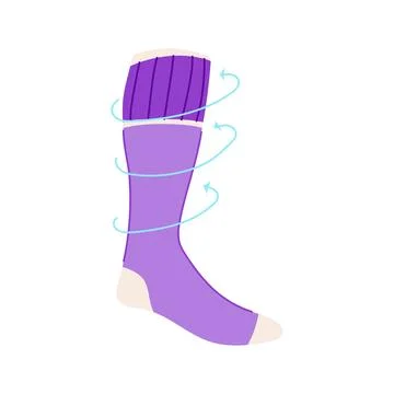 Pressure compression socks cartoon vector illustration Stock Illustration