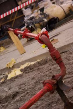 Pressure control equpiment, temporary pipework Stock Photos