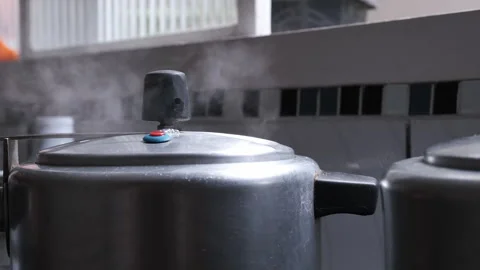 Pressure cooker in a kitchen Stock Footage 281657450