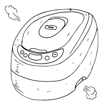 Pressure cooker, multicooker. Vector illustration crockpot. Stock Illustration