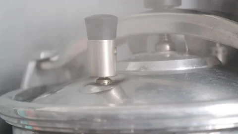 Pressure Cooker in Slow Motion Stock Footage 145408887