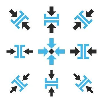 Pressure Directions Vector Flat Icon Set Stockillustratie