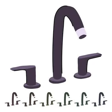 Pressure faucet low flow vector cartoon graphic Stock Illustration