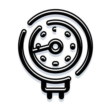 Pressure gauge meter display measuring industrial service Stock Illustration