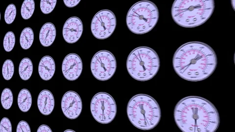 Pressure gauges. Failure of device Stock Footage 140486807