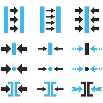 Pressure Horizontal Vector Flat Icon Set 스톡 일러스트