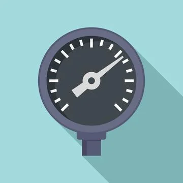Pressure manometer icon flat . Gas meter Stock Illustration