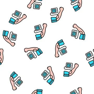 Pressure measuring device vector seamless pattern Stock Illustration