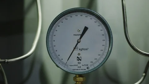 Pressure meter with arraw Stock Footage 123678256