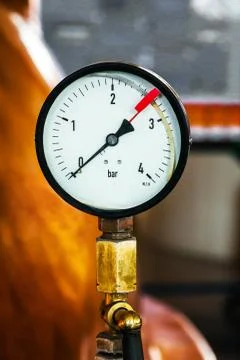 Pressure meter close up Stock Photos