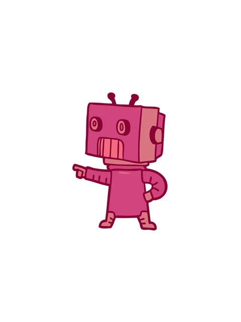 Pressure popping animation of cartoon android doodle Stock Footage 324084151