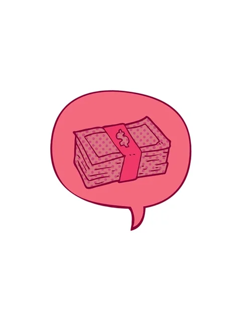 Pressure popping animation of cartoon stack of cash with speech bubble in c.. Stock Footage 324312351