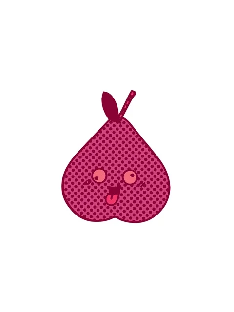 Pressure popping animation of comic book style cartoon of a green pear 스톡 동영상 324066972
