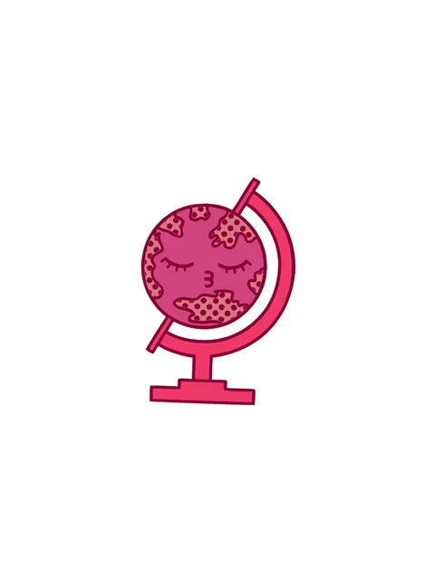 Pressure popping animation of comic book style cartoon of a globe of the worl Stock Footage 324317615