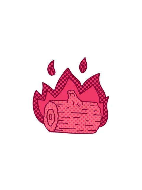 Pressure popping animation of comic book style quirky cartoon campfire Stock Footage 324401543