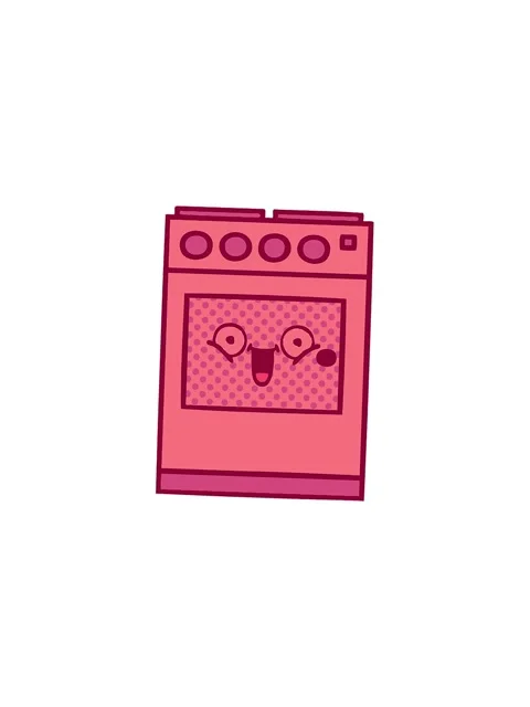 Pressure popping animation of comic book style cartoon of a kitchen oven Video stock 324425191