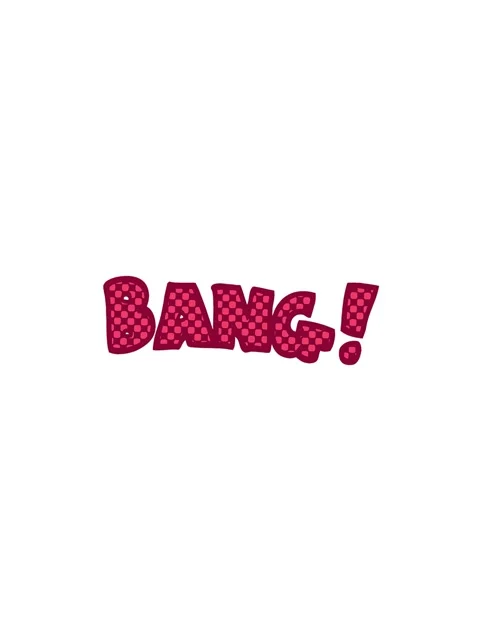 Pressure popping animation of comic book style cartoon word bang Stock Footage 324445053