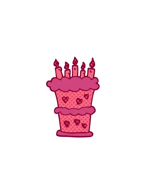 Pressure popping animation of comic book style cartoon birthday cake Stock Footage 324456987