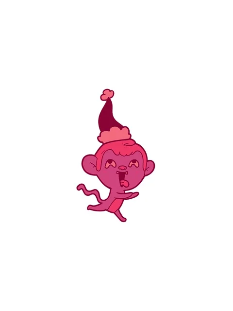 Pressure popping animation of crazy hand drawn line drawing of a monkey run.. Stock Footage 324061437