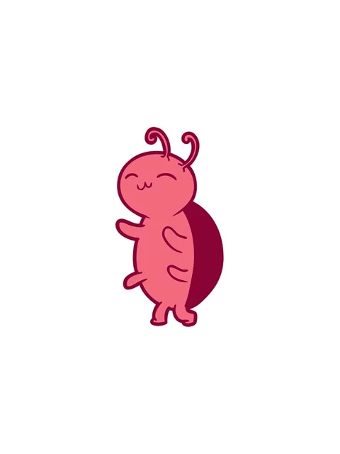 Pressure popping animation of cute bug cartoon Stock Footage 324141631